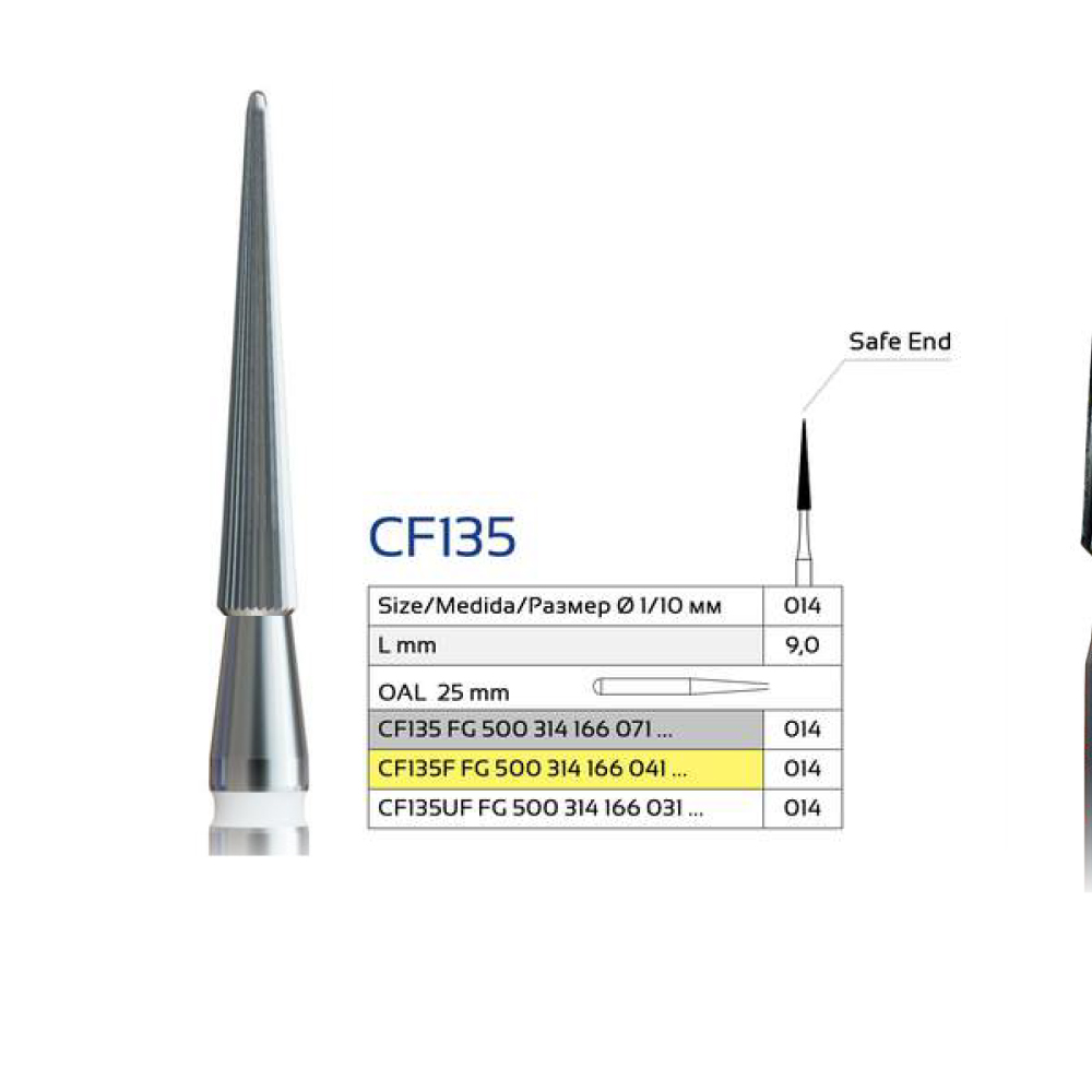 Fresa dentale in carburo - finir CF135UF
